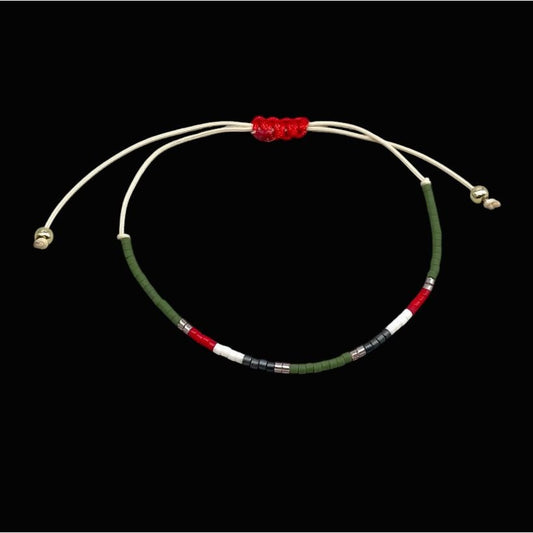 Bracelet japonais Miyuki Red Oliv – Bracelet bohème ajustable Parsley & Pepper - Boutique Ømm