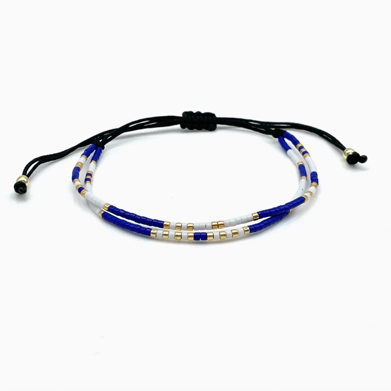 Bracelet Miyuki bleu et blanc VALENCIA - bracelet bohème fait main Parsley & Pepper - Boutique Ømm