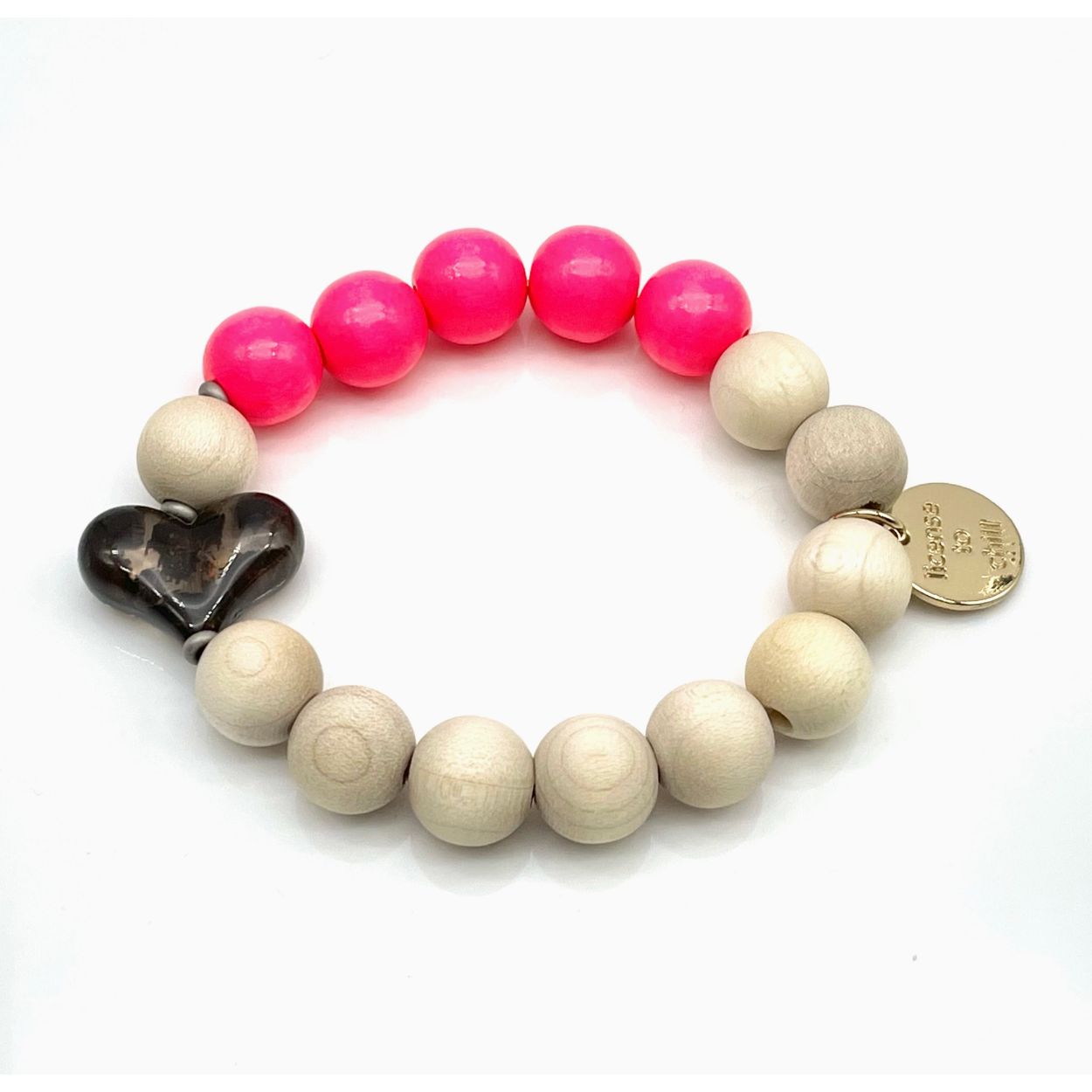 Bracelet NEON x WOOD Parsley & Pepper - bracelet perles bois et néon - Boutique Ømm
