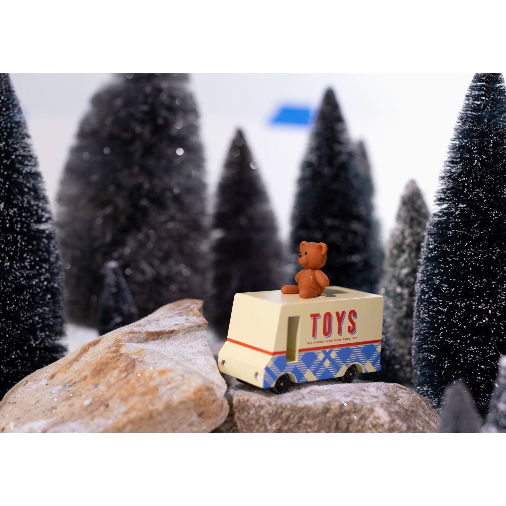 Camionnette Teddy Bear Van Candylab Toys avec ours en peluche sur le toit