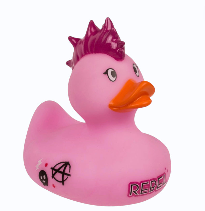 Canard Punk rose couineur Out of the Blue avec crête punk rose