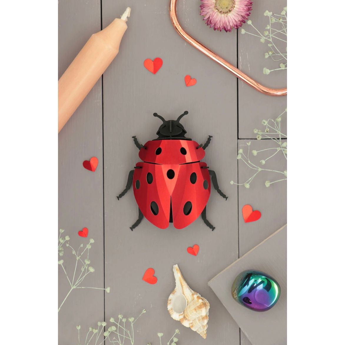 Coccinelle en papier 3D Assembli puzzle DIY decoration design