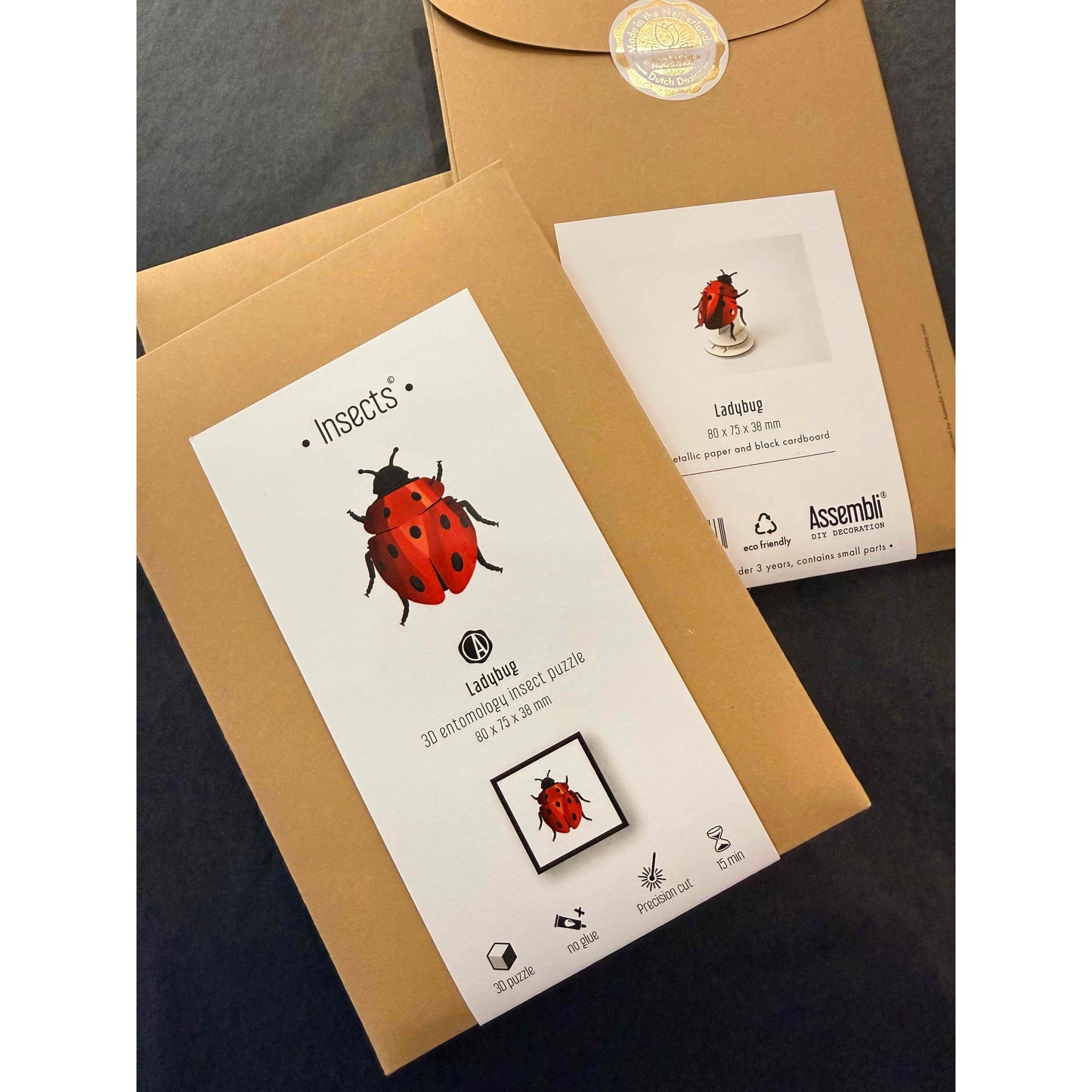 Coccinelle en papier 3D Assembli puzzle DIY decoration design