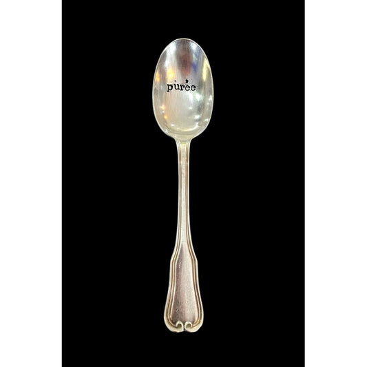 Cuillère vintage gravée "purée" – Pièce unique upcyclée par ømm - Boutique Ømm