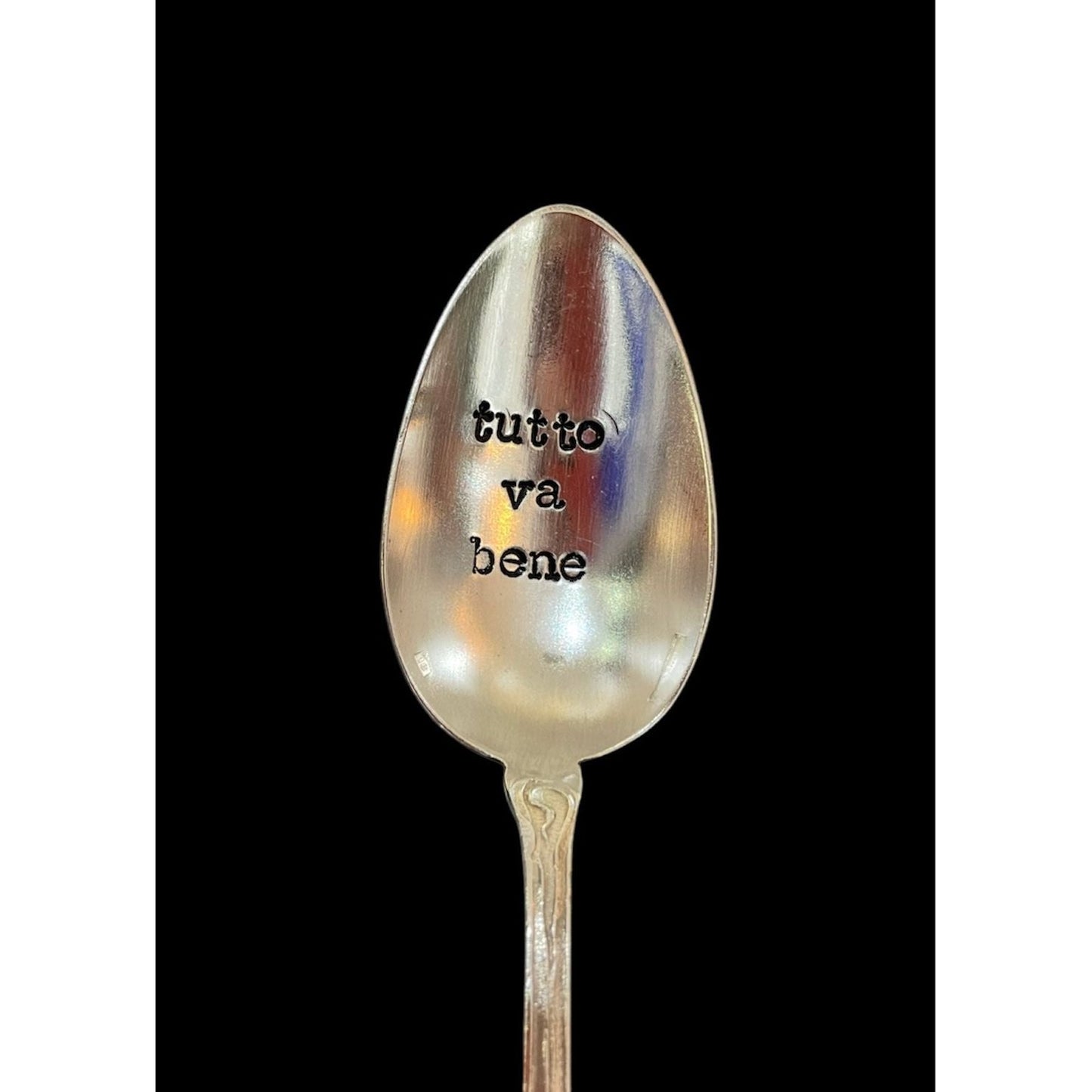 Cuillère vintage gravée "tutto va bene" – Pièce unique upcyclée par ømm - Boutique Ømm