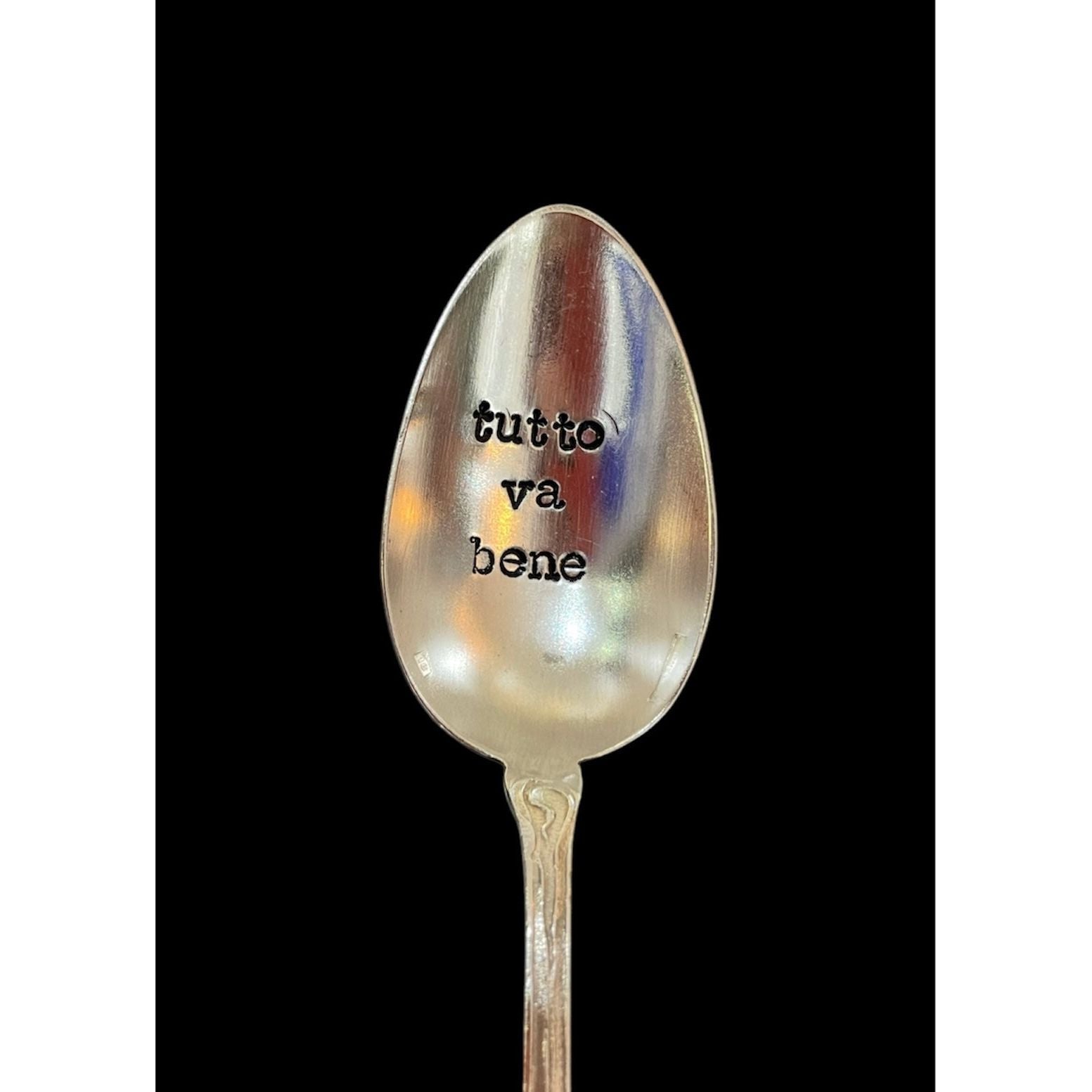 Cuillère vintage gravée "tutto va bene" – Pièce unique upcyclée par ømm - Boutique Ømm