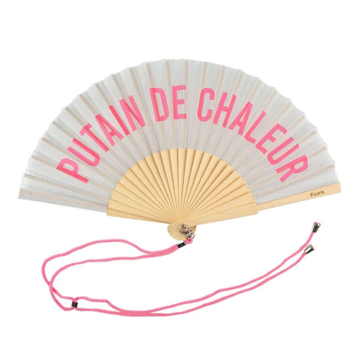 Éventail « Putain de Chaleur » Gris & Rose – Fisura - Boutique Ømm