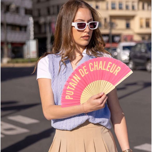 Éventail « Putain de Chaleur » Rose – Fisura - Boutique Ømm