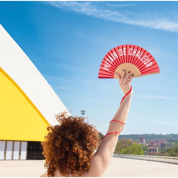 Éventail « Putain de Chaleur » Rouge – Fisura - Boutique Ømm