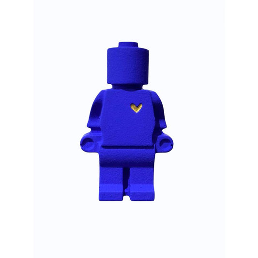 Figurine Ptit Donneur d'Amour bleu vif avec cœur doré 10 cm Atelier 325