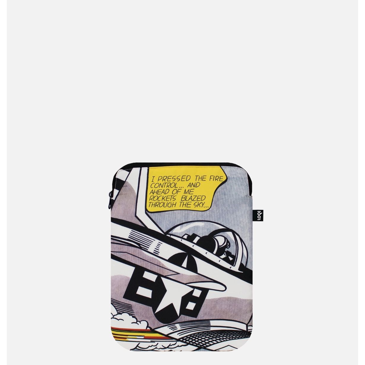 Housse ordinateur portable recyclée LOQI Roy Lichtenstein Whaam Pop Art