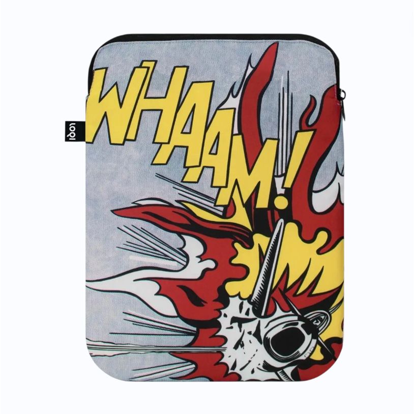 Housse ordinateur portable recyclée LOQI Roy Lichtenstein Whaam Pop Art