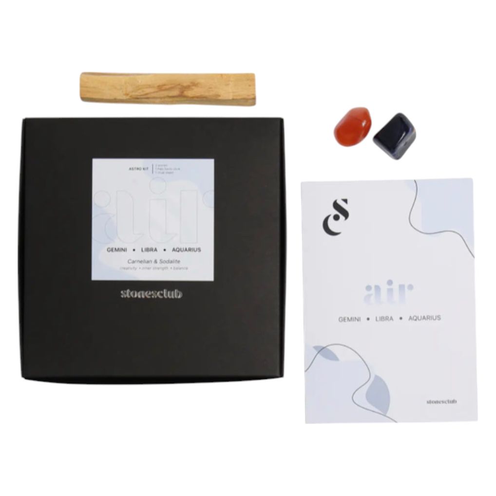 Kit Astro "Air" – Lithothérapie pour Gémeaux, Balance, Verseau – Stones Club - Boutique Ømm