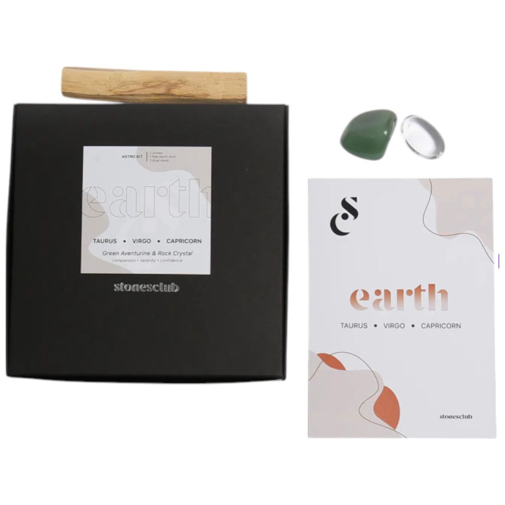 Kit Astro "Terre" – Lithothérapie pour Taureau, Vierge, Capricorne – Stones Club - Boutique Ømm