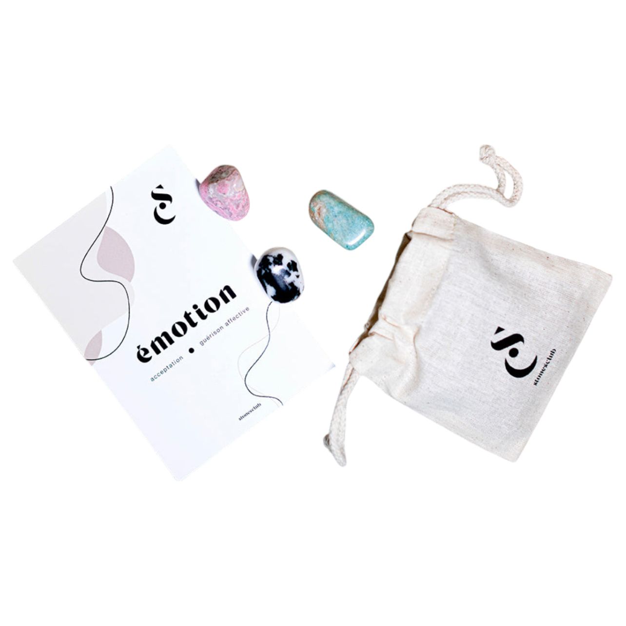Kit de pierres "Émotion" – Apaisement & guérison affective - Stones Club - Boutique Ømm