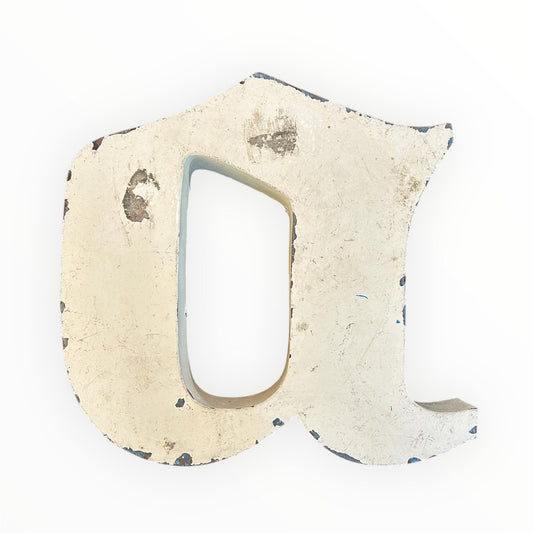 Lettre d’enseigne vintage a – métal blanc – typographie rétro - Boutique Ømm