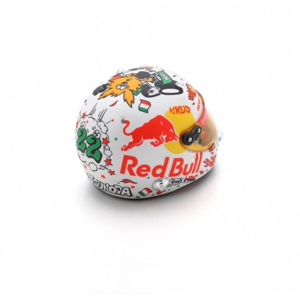 Mini Casque Yuki Tsunoda GP Italie 2024 – Red Bull F1 (1:5) – Spark - Boutique Ømm