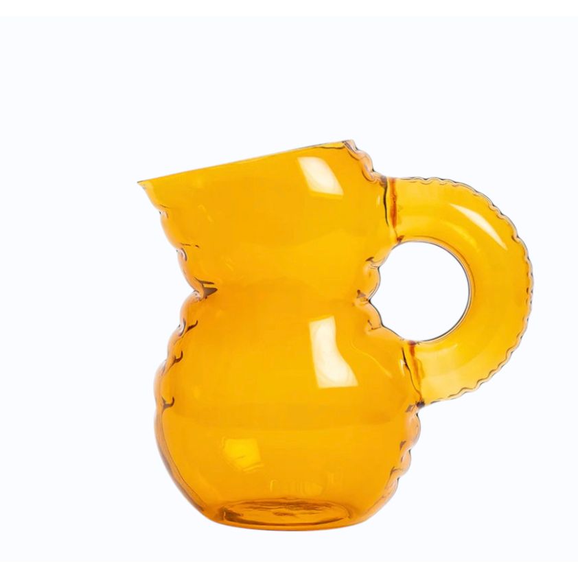 Pichet Emily Amber Glass Home Studyo - pichet design ambré en verre - Boutique Ømm