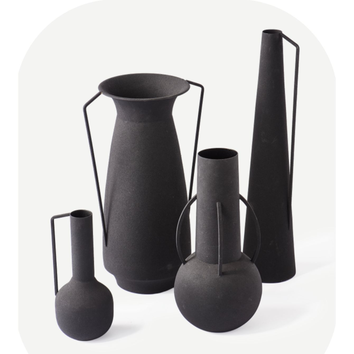 Pols Potten – Set de 4 vases en métal noir "Roman" - Boutique Ømm