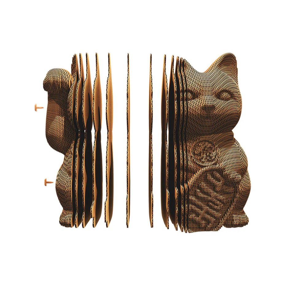 Puzzle 3D Lucky Cat en carton recyclé – Design écoresponsable par Cartonic (Ukraine) - Boutique Ømm