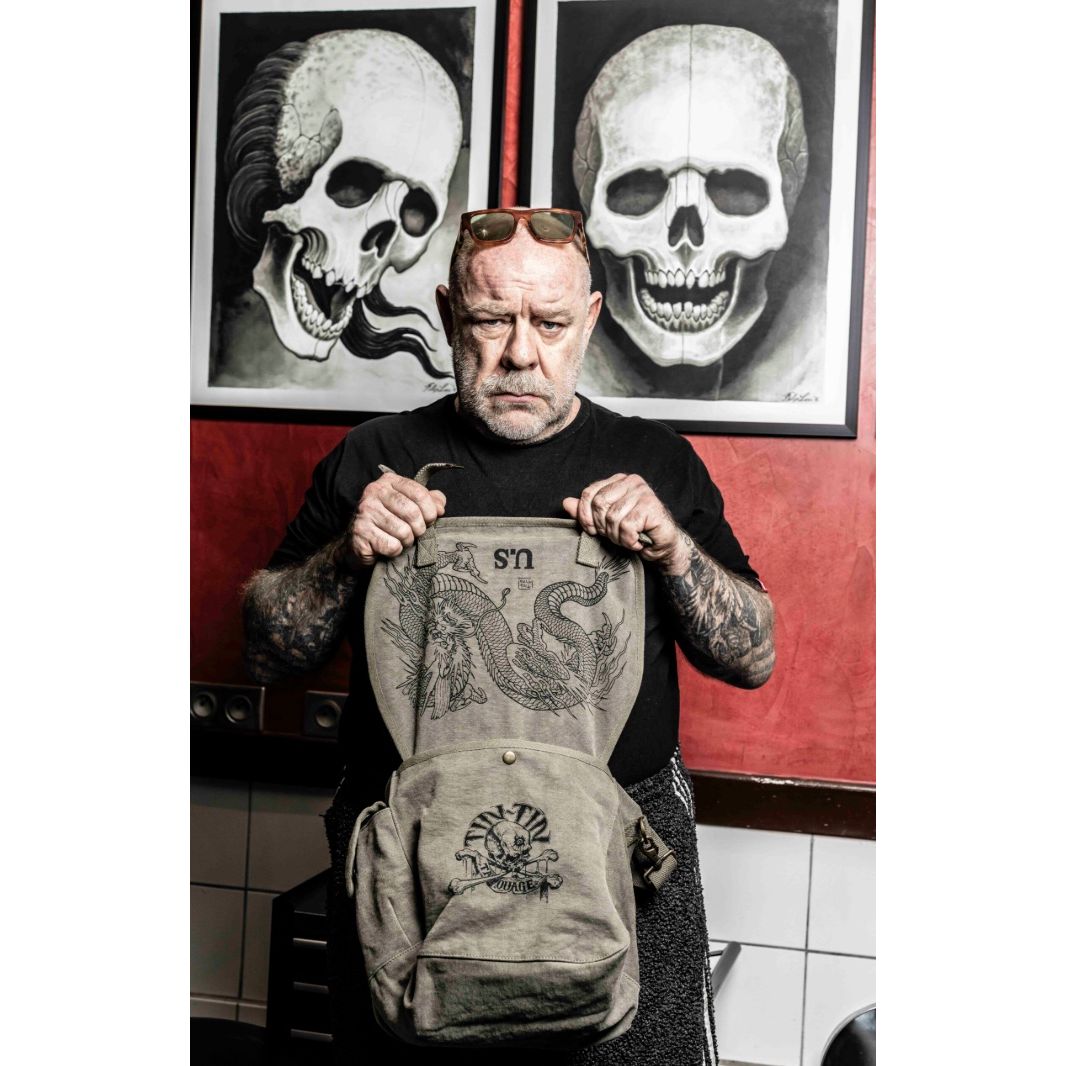 Sac US kaki Tin-Tin messenger bag dragon tattoo vintage