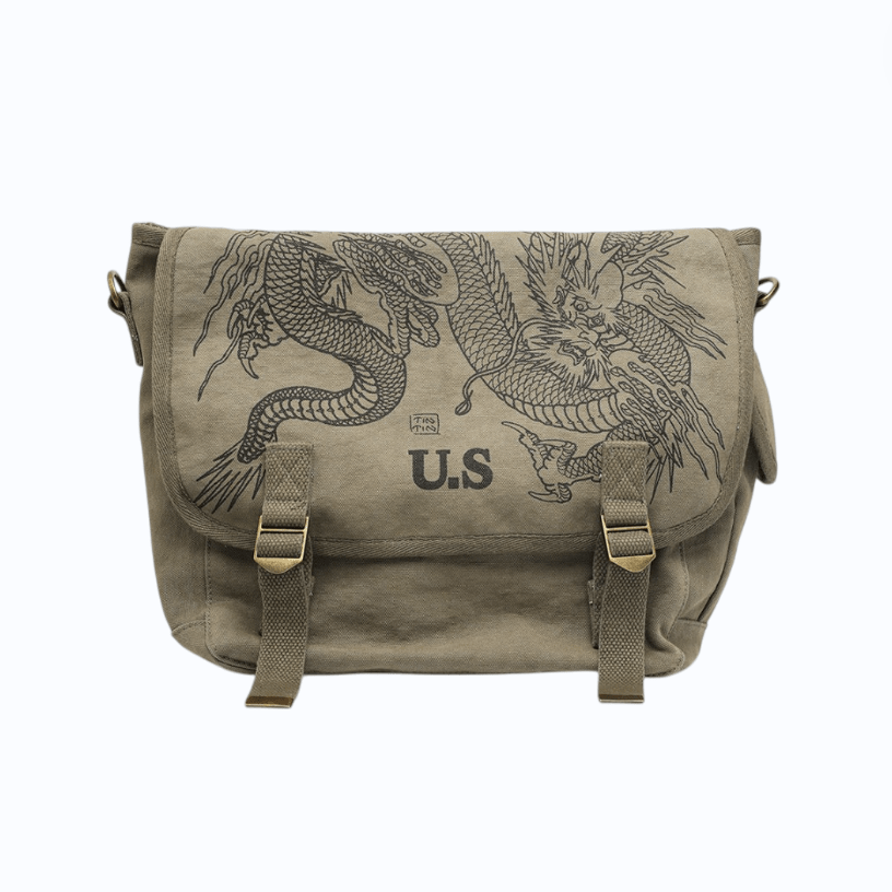 Sac US Kaki Tin-Tin – Messenger Bag Dragon Tattoo - Boutique Ømm