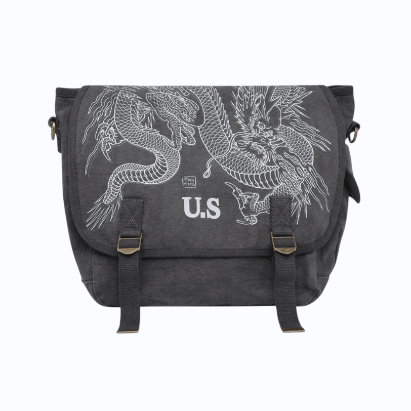 Sac US Noir Tin-Tin – Messenger Bag Dragon Tattoo - Boutique Ømm