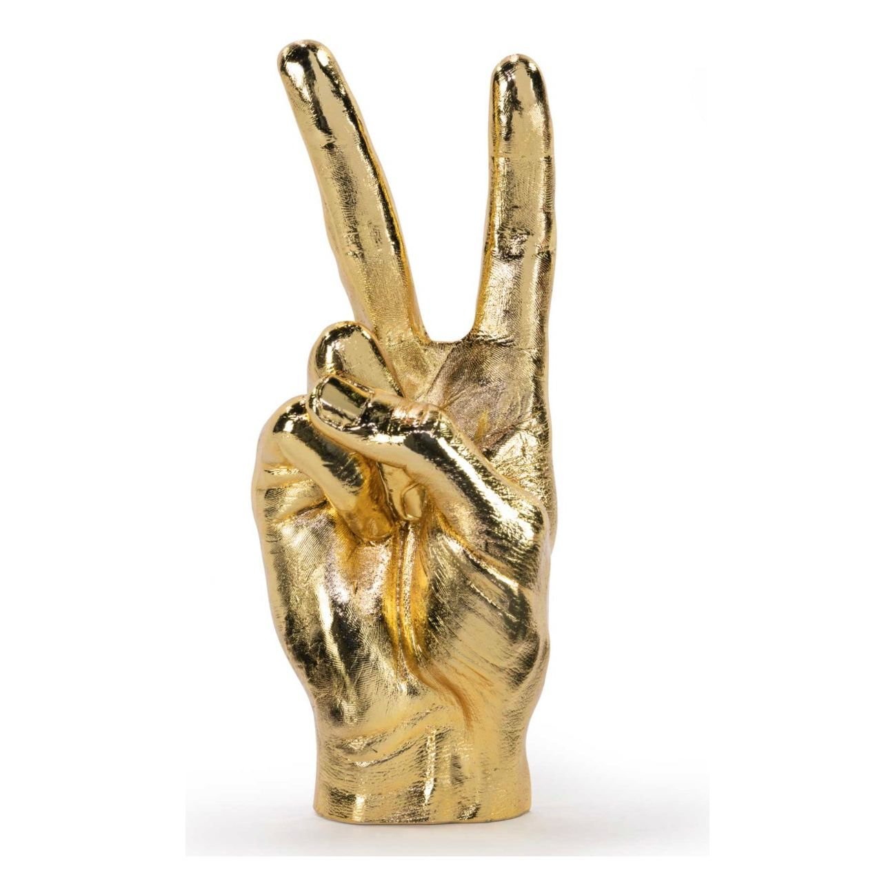 Sculpture Peace dorée – Bitten – main déco en résine or - Boutique Ømm