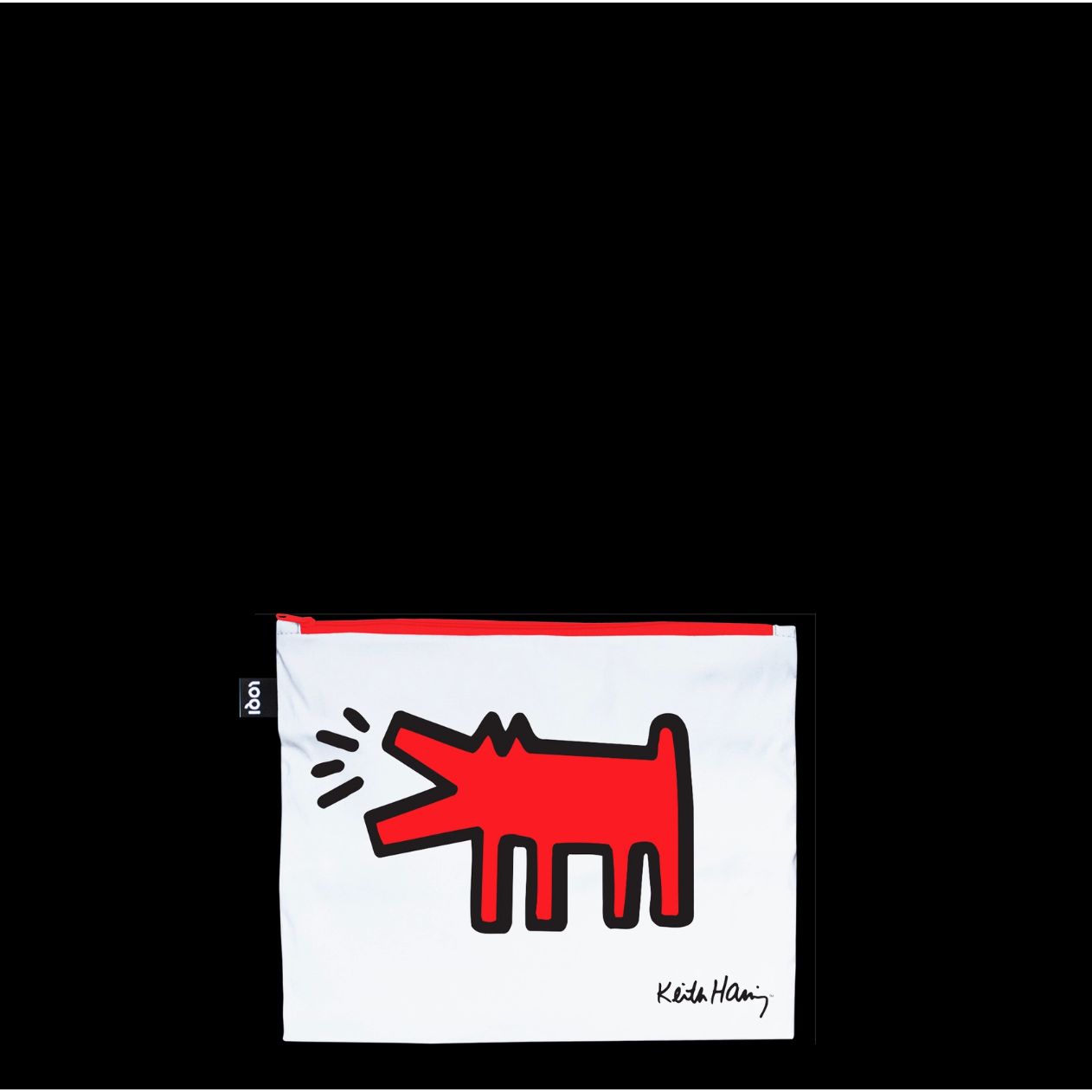 Set de 3 Pochettes Réfléchissantes Zippées KEITH HARING – Chien, Cœur & Love – LOQI - Boutique Ømm