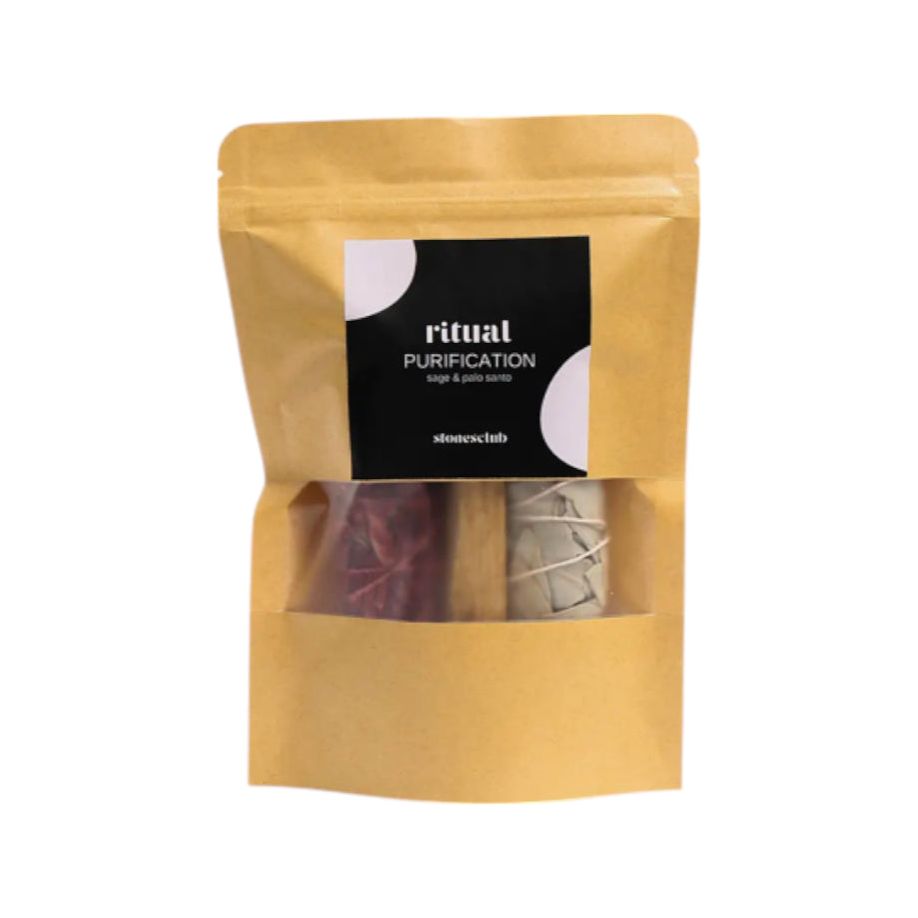 Set de purification – Sauge rouge, sauge blanche & Palo Santo - Stones Club - Boutique Ømm