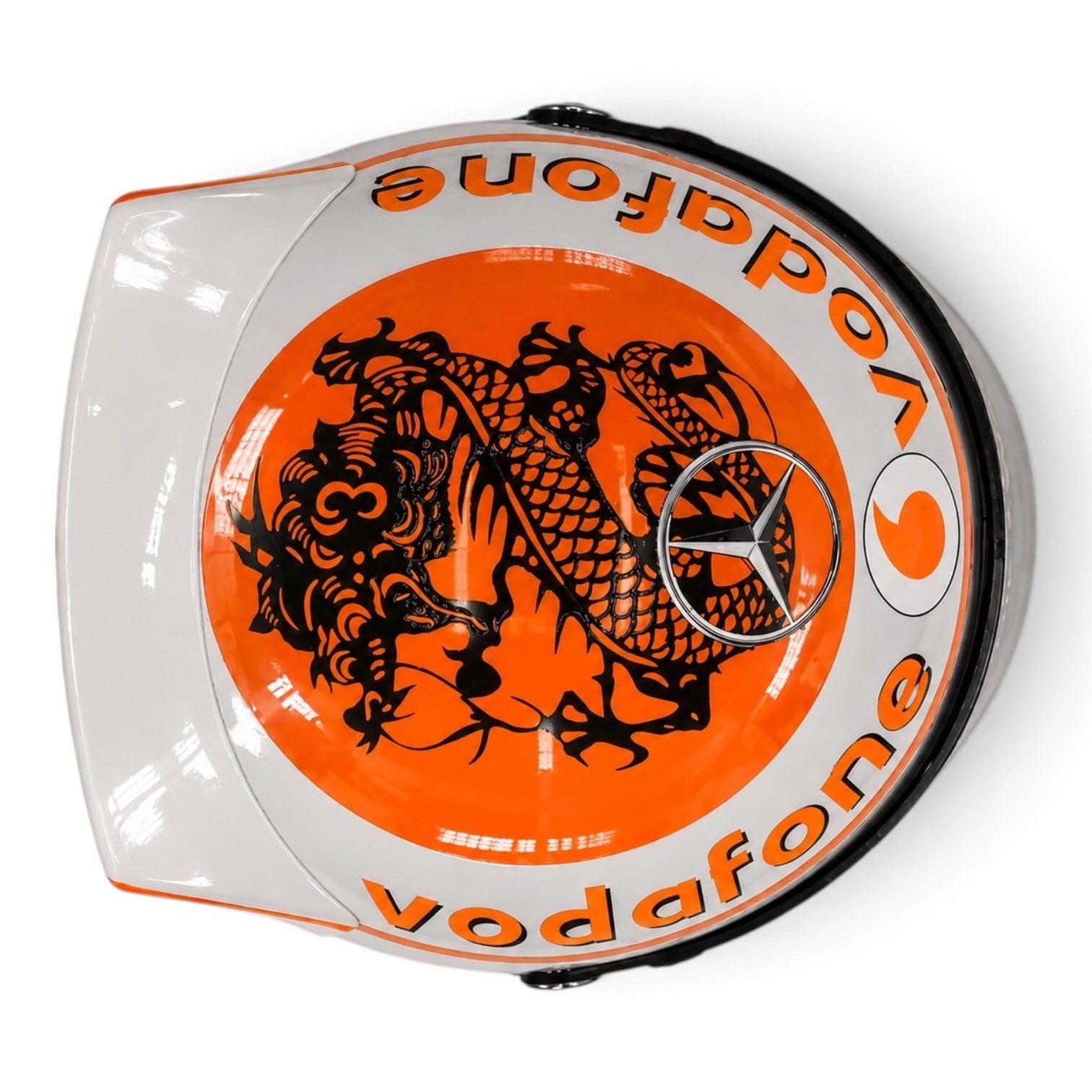 Casque Replica Jenson Button Suzuka 2012 McLaren F1 blanc argent et orange avec visière foncée