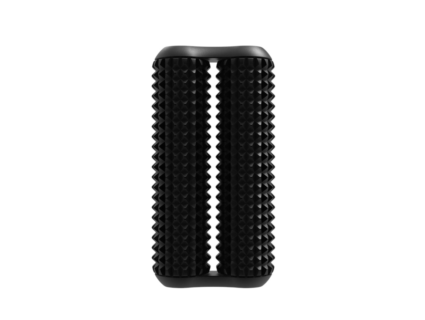 Rouleau ONO Acupressure Full en aluminium noir avec deux cylindres texturés à reliefs géométriques